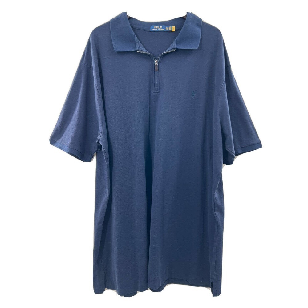 Polo Ralph Lauren Men’s S/S Stretch Mesh 1/4 Zip Polo Shirt Navy Blue Size 4XLT